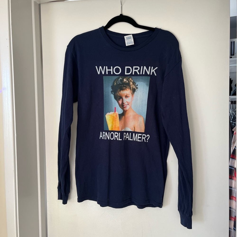 Navy Graphic Long Sleeve Shirt